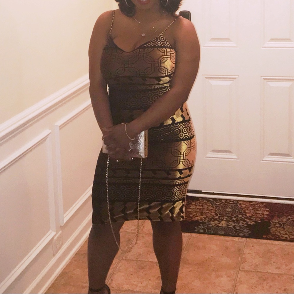 Black and gold dress